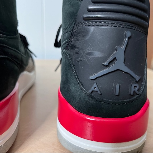 Nike Air Jordan Legacy 312 Black and Red High-Top Sneakers Men's 12 - Picture 9 of 13